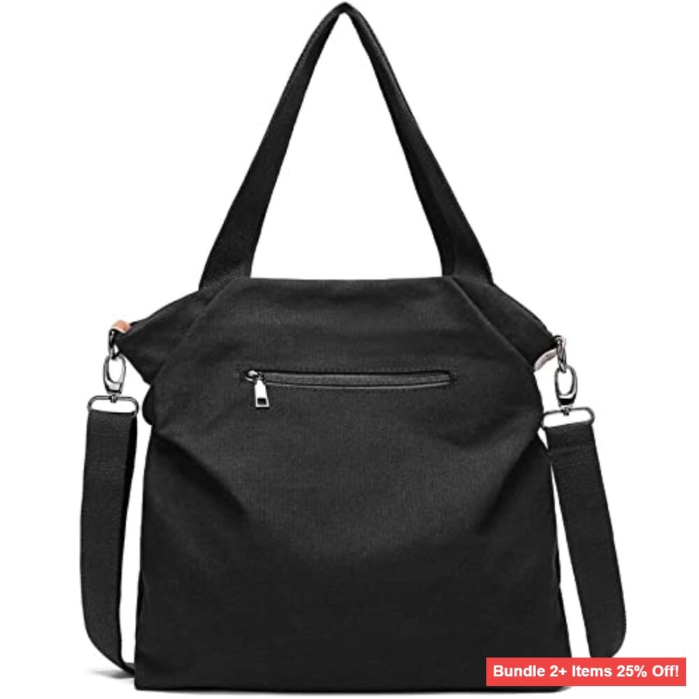 Canvas Crossbody Tote Bag with Adjustable Strap, Lightweight & Spacious - Picture 3 of 7